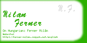 milan ferner business card